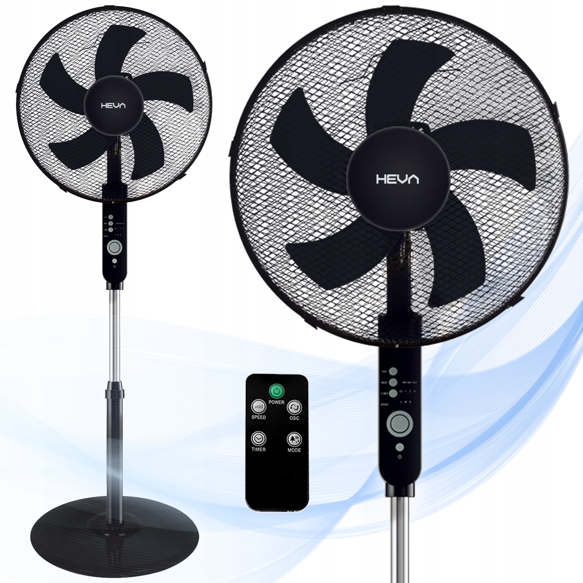 Podlahový ventilátor HEVA TINO čierny